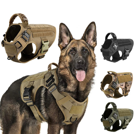 Military Large Dog Harness Training Pet Vest for French Bulldog German