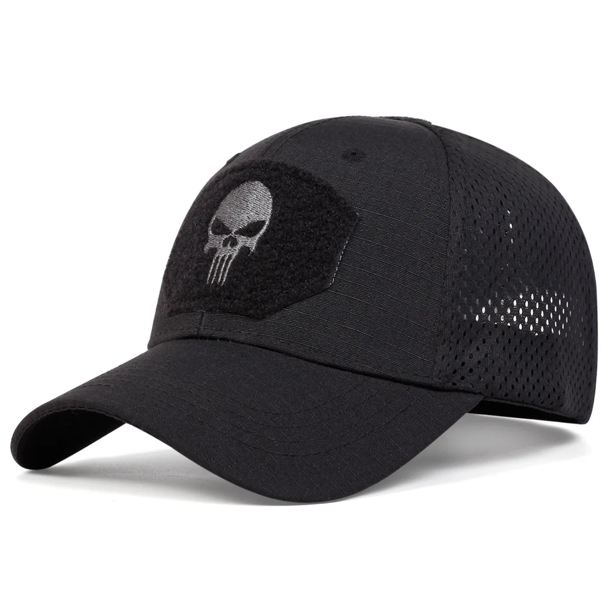 Unisex Skull Embroidered Baseball Caps Men Outdoor Breathable Mesh Tactics
