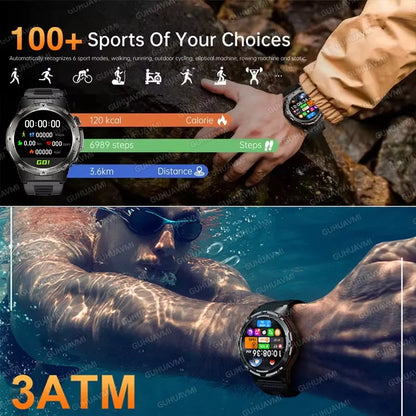 2025 Popular Outdoors GPS Sports Smart Watch Men AMOLED 3ATM IP69K Waterproof 500mAh Infrared NFC HD Call SmartWatch for Huawei