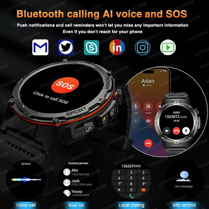 2025 Popular Outdoors GPS Sports Smart Watch Men AMOLED 3ATM IP69K Waterproof 500mAh Infrared NFC HD Call SmartWatch for Huawei